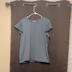 Casual Slate Blue Short Sleeve Tee